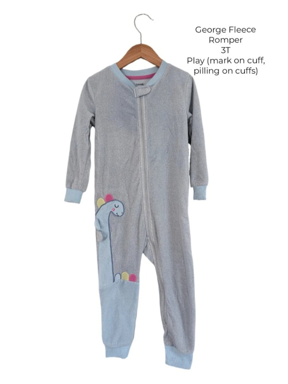 George Fleece Dinosaur Romper 3T Baby Clothing